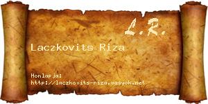 Laczkovits Riza névjegykártya
